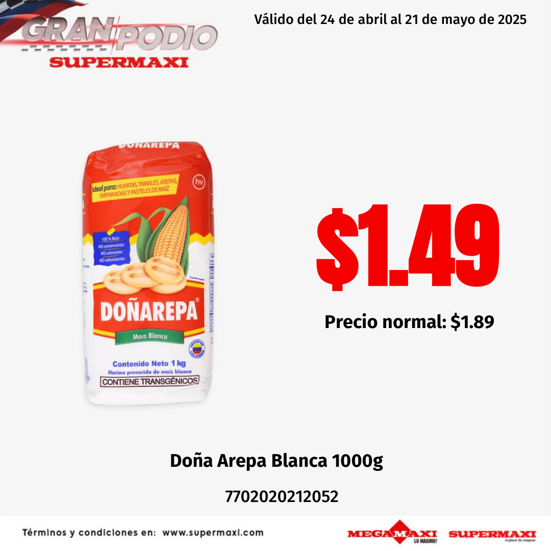 Doñarepa Harina De Maíz Blanco 1 Kg