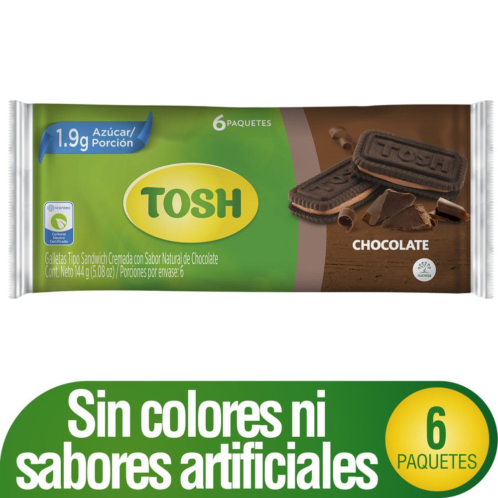 Tosh Galletas Chocolate 6unds 144gr