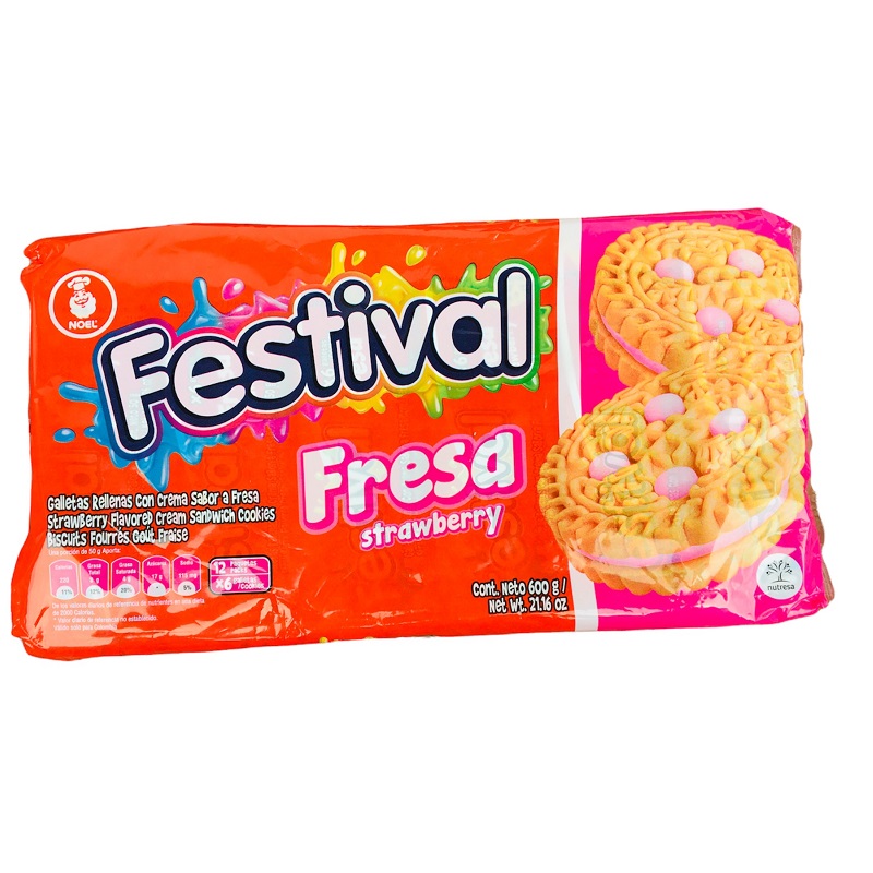 Festival Galletas Fresa 12 Und X 6