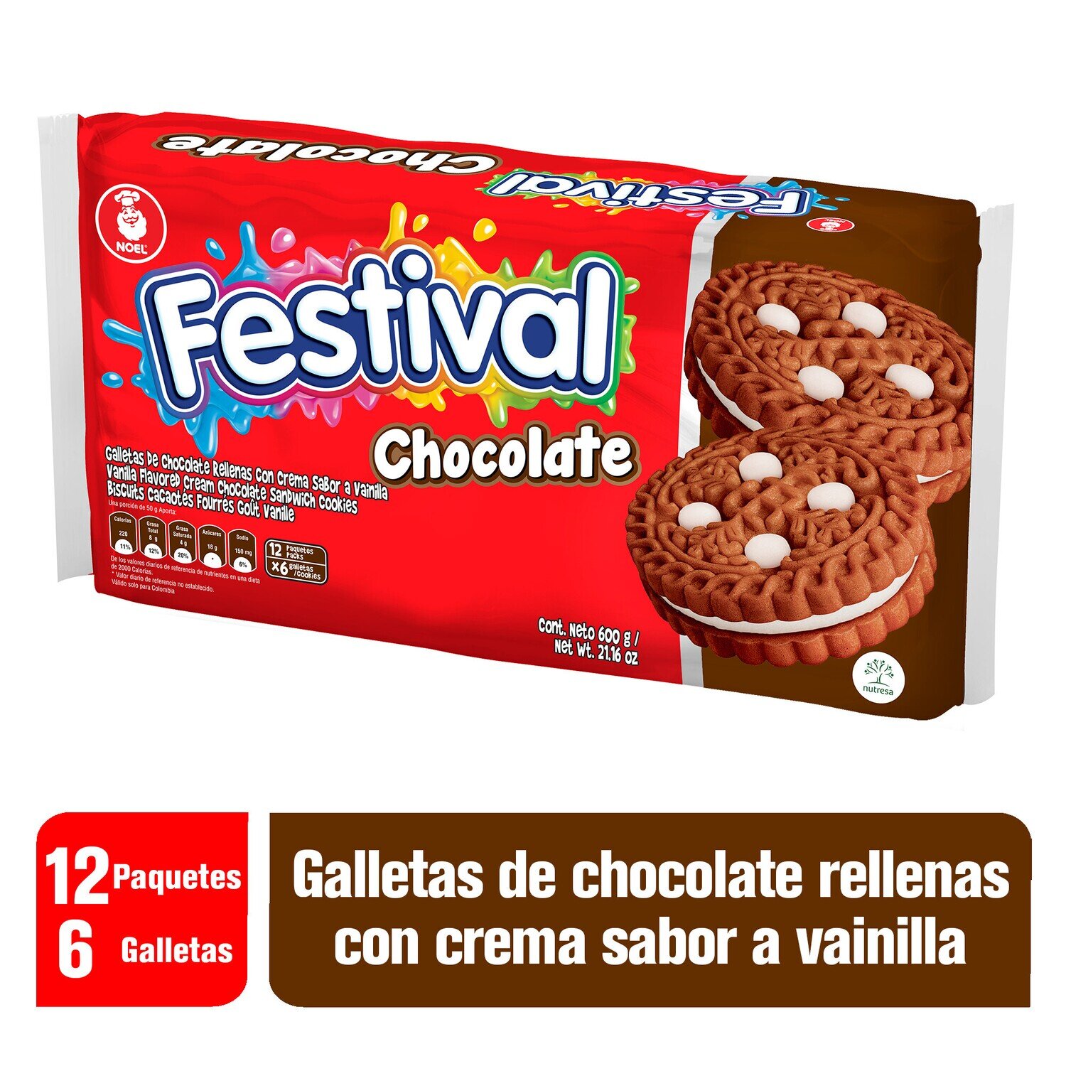 Noel Galletas Festival Chocolate * 12 Und