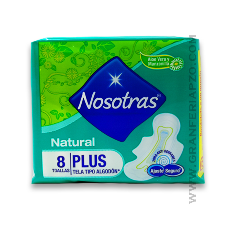 Nosotras Toallas Sanitarias Natural Plus 8 Unidades