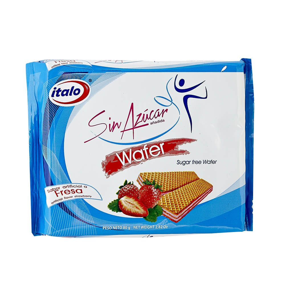 Italo Galletas Wafer Fresa Sin Azúcar X 80g