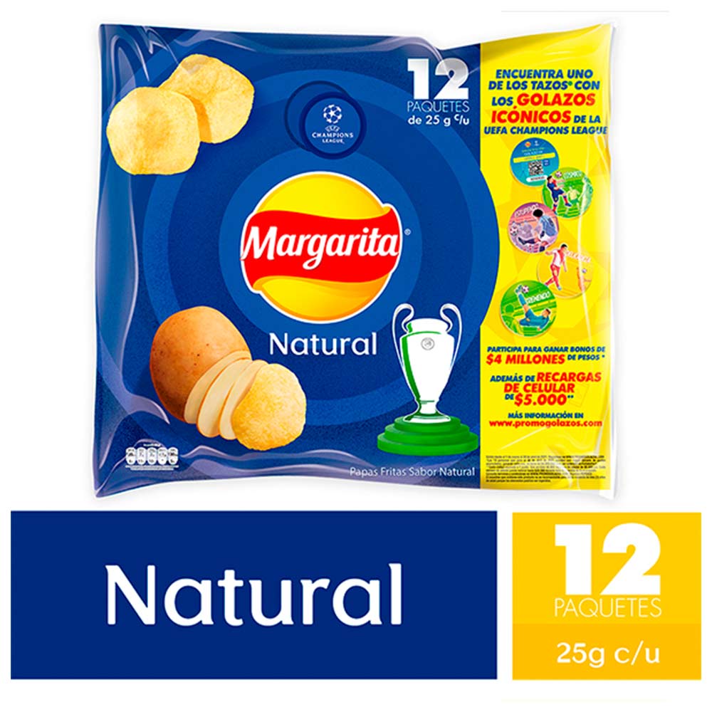 Margarita Papas Fritas Natural X12 Unidades X300g