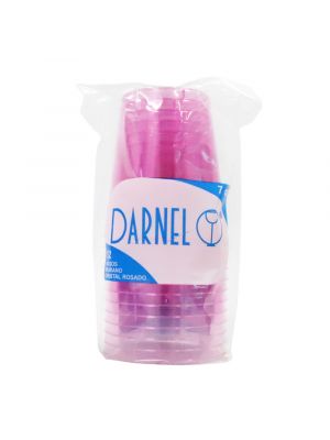 Vaso Cristal Rosado Darnel*7 Onzas