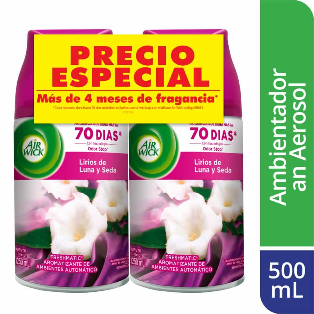 Repuesto Ambientador Automático Lirios De Luna AIRWICK 500 Ml