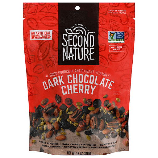 Second Nature Nut Medley Dark Chocolate Cherry - Case Of 6-12 Oz