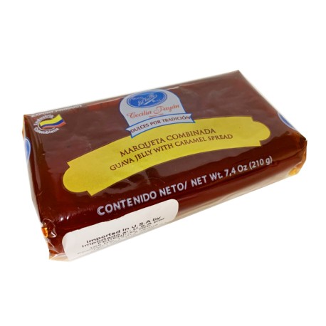 Marqueta Combinada / Guava Jelly With Caramel Spread 210g. Dulces Del Valle
