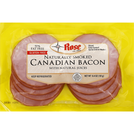 Rose Canadian Bacon, Sliced, Naturally Smoked