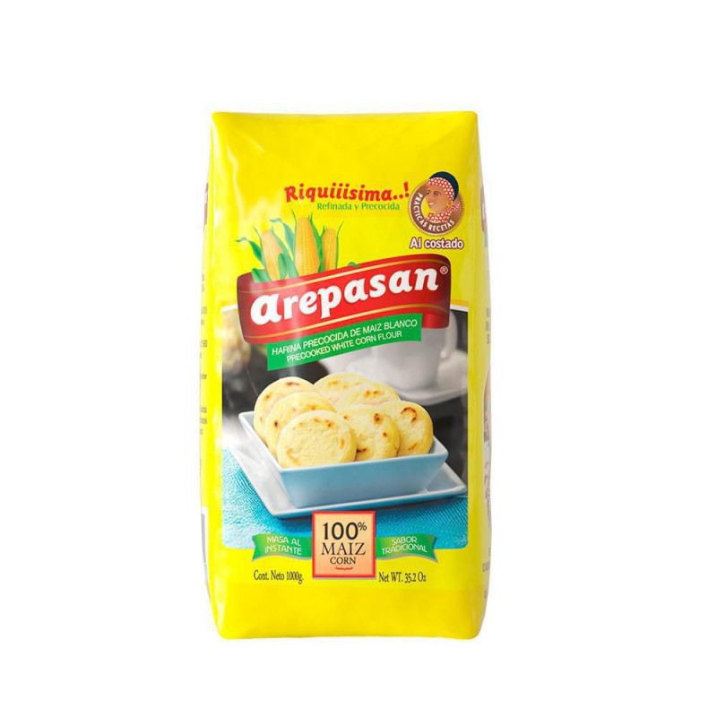 Recocidos del Oriente Arepasan Harina De Maiz Blanco 1000gr