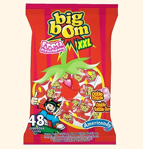 Americandy Big Bom XXL Strawberry 25g*48*14
