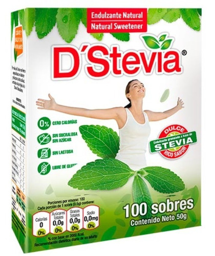 D´ Stevia Endulzante Natural 100 Sobres