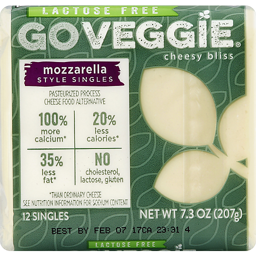 Go Veggie Cheese Food Alternative, Mozzarella, Style Singles