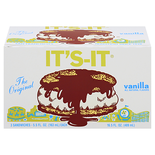 It's-It Vanilla Ice Cream Sandwich - 3pk