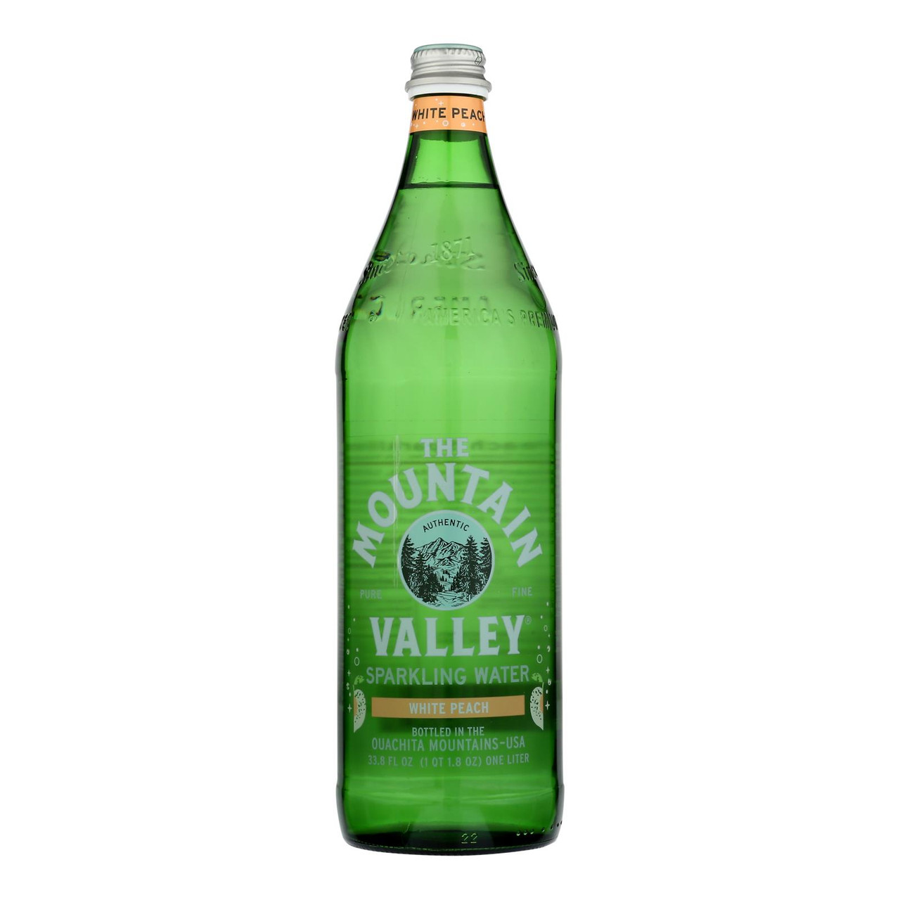 The Mountain Valley Sparkling Water, White Peach 33.8 Fl Oz