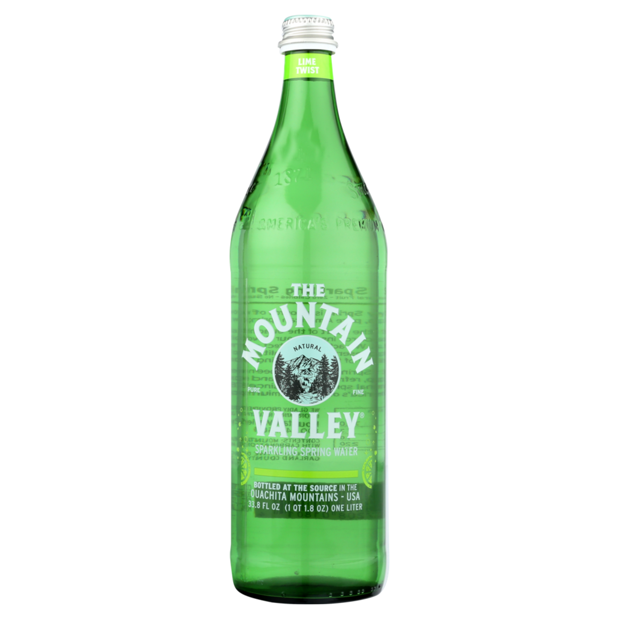 The Mountain Valley Sparkling Water Key Lime Twist Spring Water, 33.6 Fl Oz