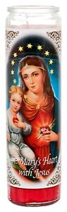 Religious Candle Sagrado Corazon Maria Con Nino