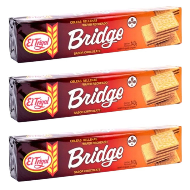 Bridge Galletas Obleas Rellenas De Chocolate EL TRIGAL 140 Gr