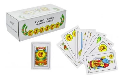 Genérica Caja Con 12 Mazos De Cartas Españolas, Naipes