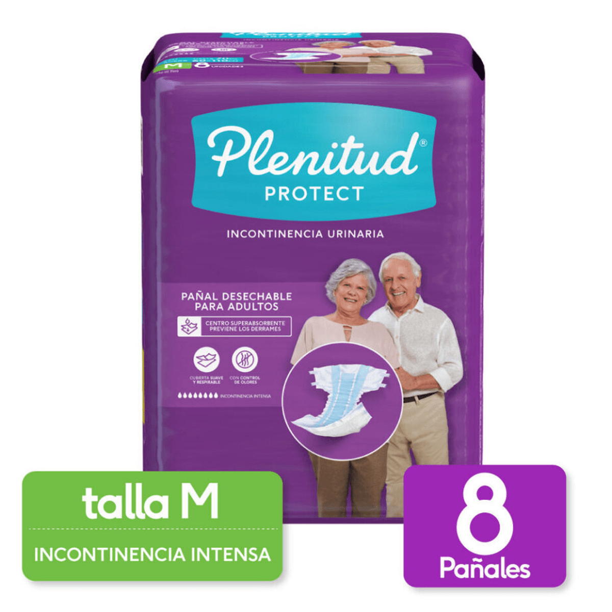 Plenitud Pañales Para Adulto Protect M, 8 Uds