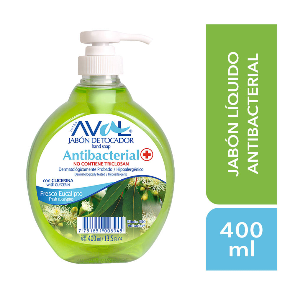 Aval Jabón Líquido Antibacterial Fresco Eucalipto 400ml