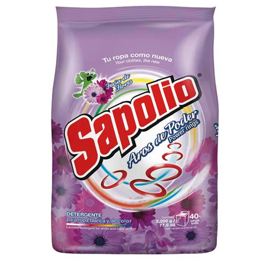 Detergente En Polvo Sapolio Flores 450g