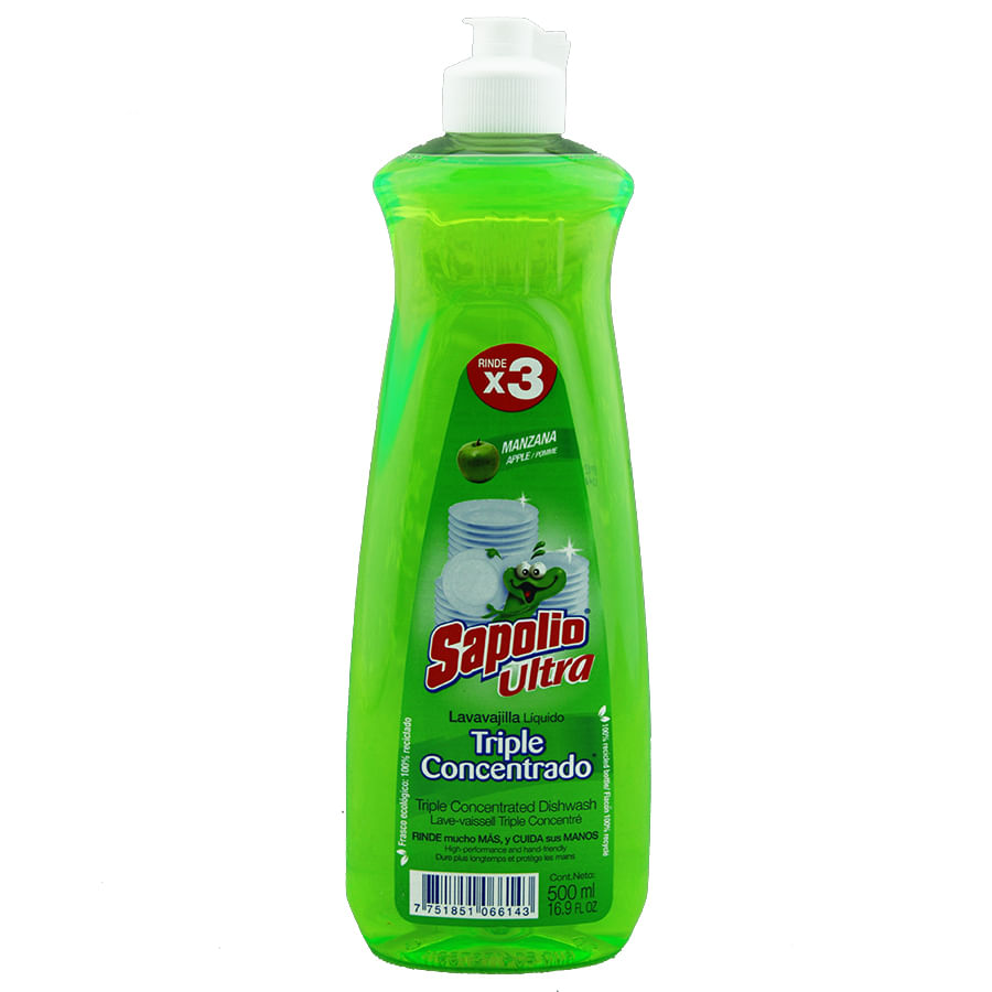 Sapolio Lavaplatos Líquido Concentrado Aromamanzana 500 Ml