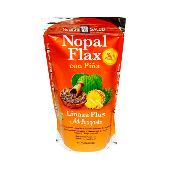 Nuestra Salud Nopal Flax Pineapple 16 OZ