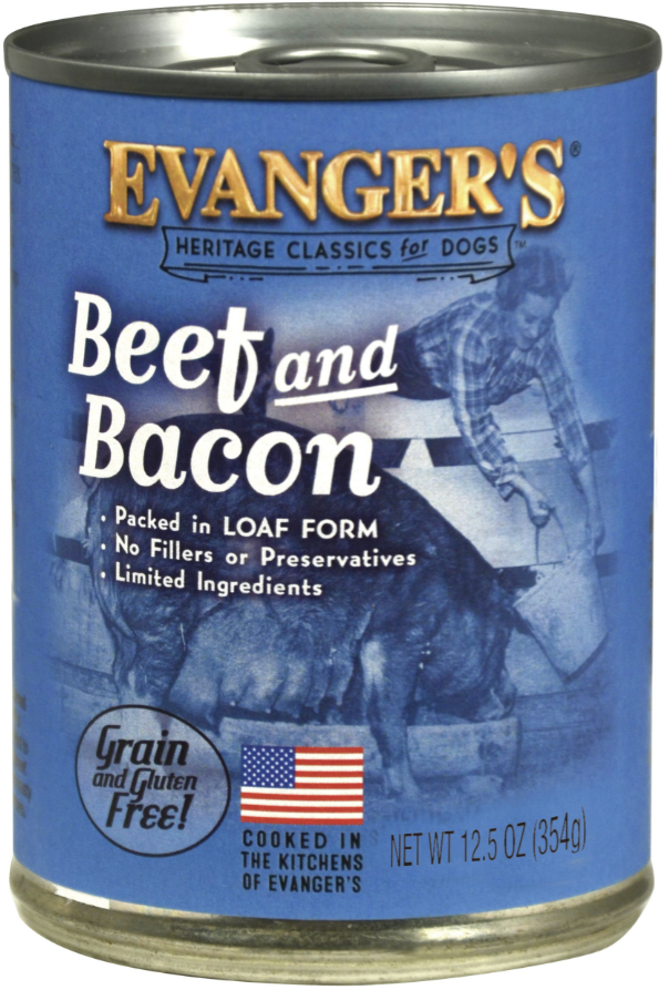 Evanger's Heritage Classic Beef & Bacon Canned Dog Food, 12.8 Oz