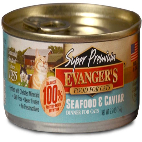 Evangers Super Premium Seafood & Caviar Dinner Canned Cat Wet Food 5.5 Oz