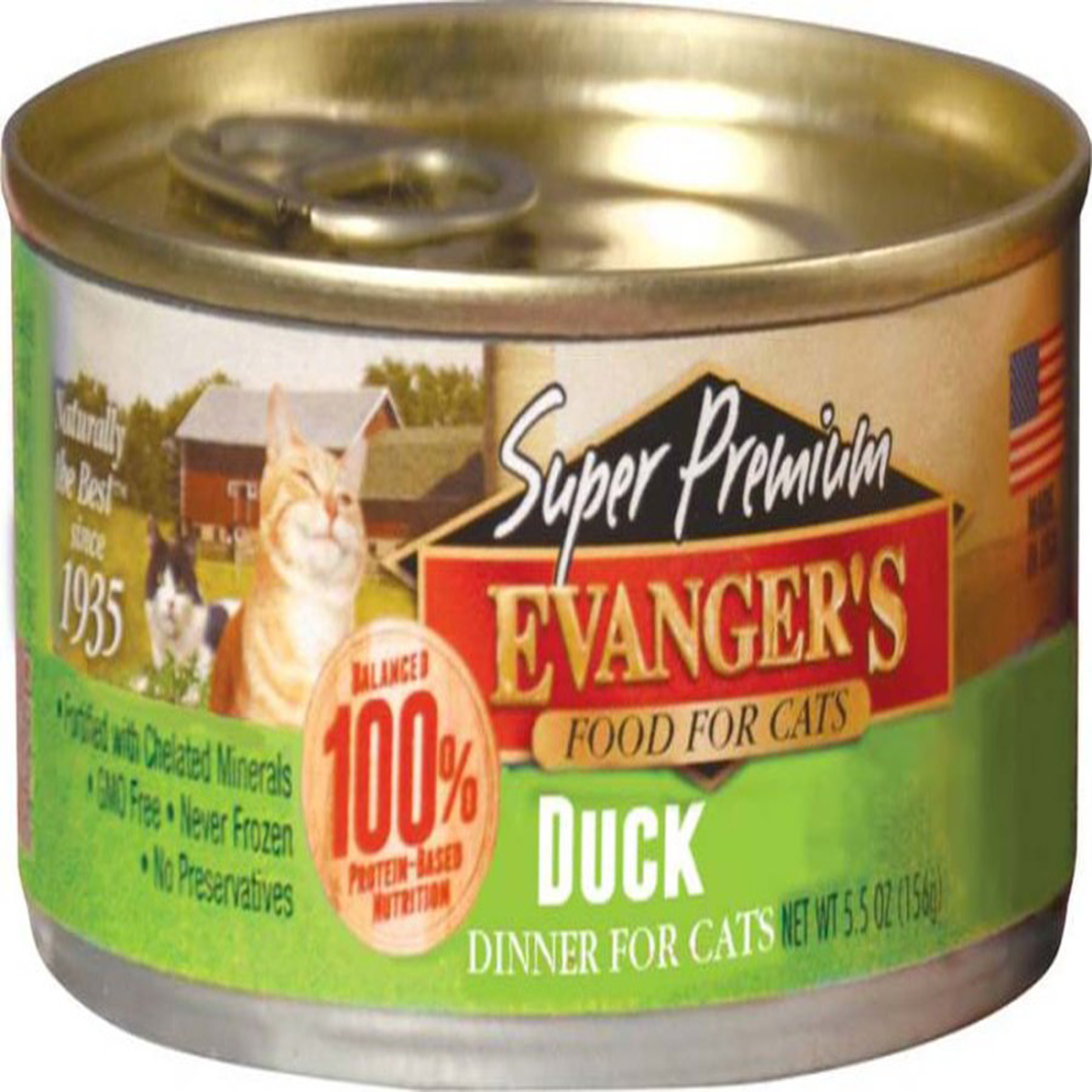Evangers Super Premium Duck Dinner Canned Cat Wet Food 5.5 Oz