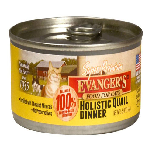 Evanger's Super Premium Wet Cat Food Holistic Quail -- 5.5 Oz