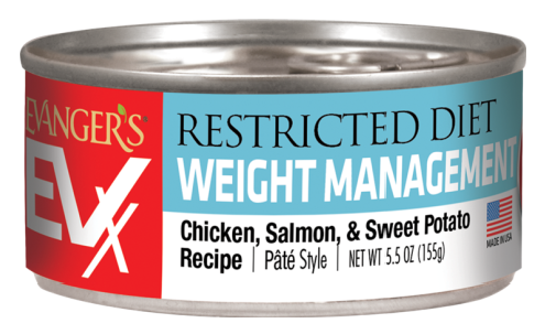 Evanger's EVX Restricted Diet Wet Cat Food Weight Management Chicken Salmon -- 5.5 Oz