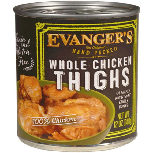 Evanger's Grain-Free Hand Packed Whole Chicken Thighs Canned Dog Food