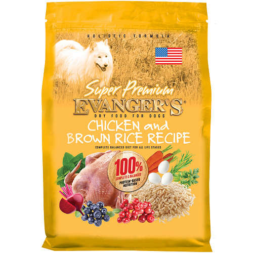 Evanger's Dog & Cat Food Super Premium Chicken With Brown Rice Dry 4.4 Lbs
