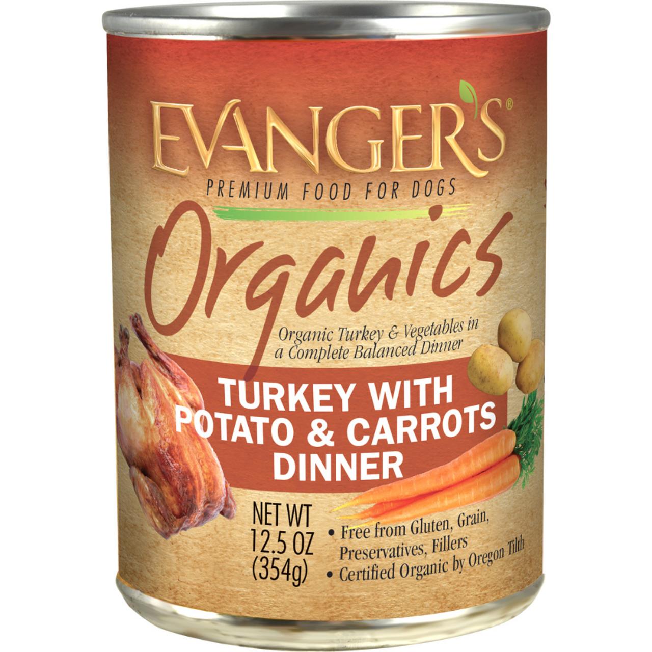 Evanger's Organics Turkey With Potato & Carrots Dinner Grain-Free 12.8oz Canned Dog Food