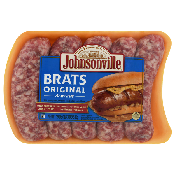 Johnsonville Bratwurst, Original, Brats 19 Oz