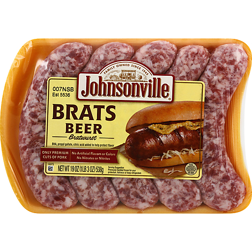 Johnsonville Beer Brats 19oz Tray