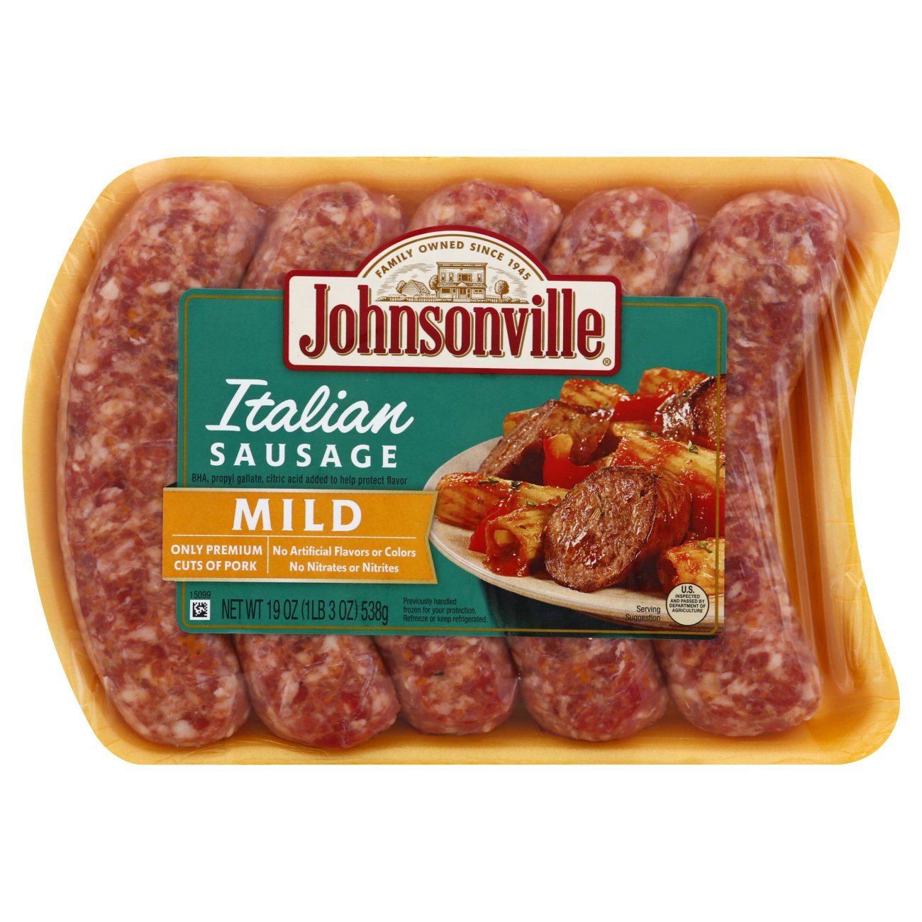 Johnsonville Mild Italian Sausage Links 19oz Tray