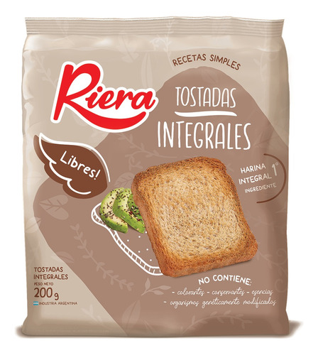 Riera Tostadas De Mesa Integrales X 200 Gr