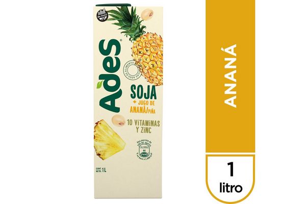 Ades Bebida A Base De Soja Ananá 1 L