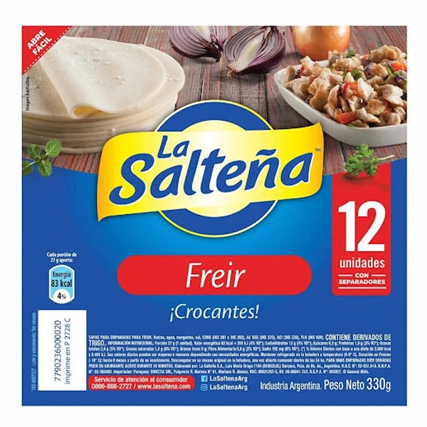 La Salteña (arg) Tapa P/Freir 12 X Uni