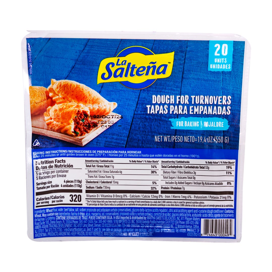 La Salteña Saltena Tapas Hojaldradas