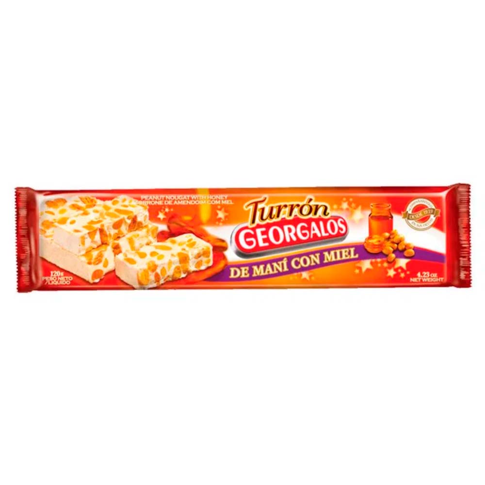 Georgalos Turrón De Maní Con Miel 120 G