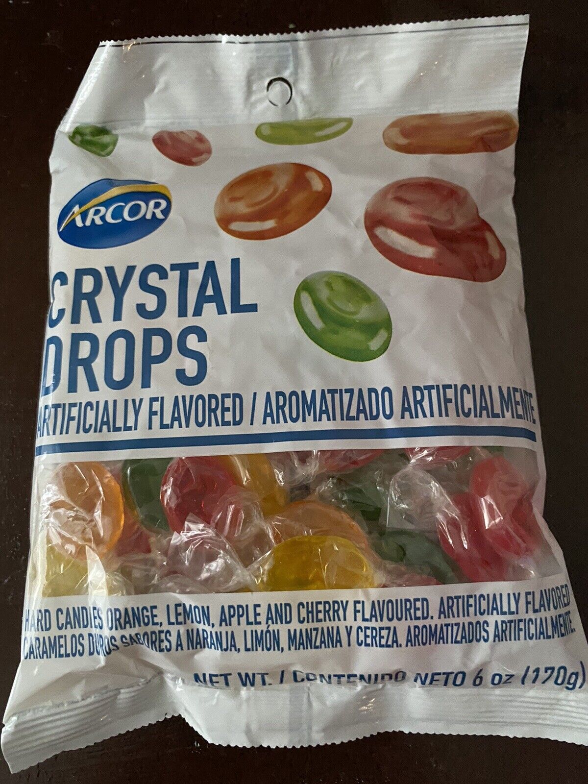 Arcor Crystal Fruit Drops Hard Candy 6oz Bag