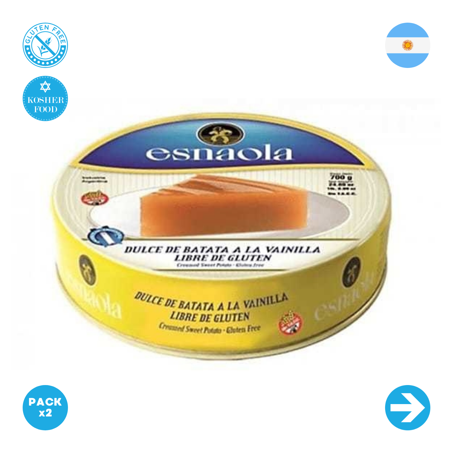 Esnaola Dulce De Batata A La Vainilla 700g
