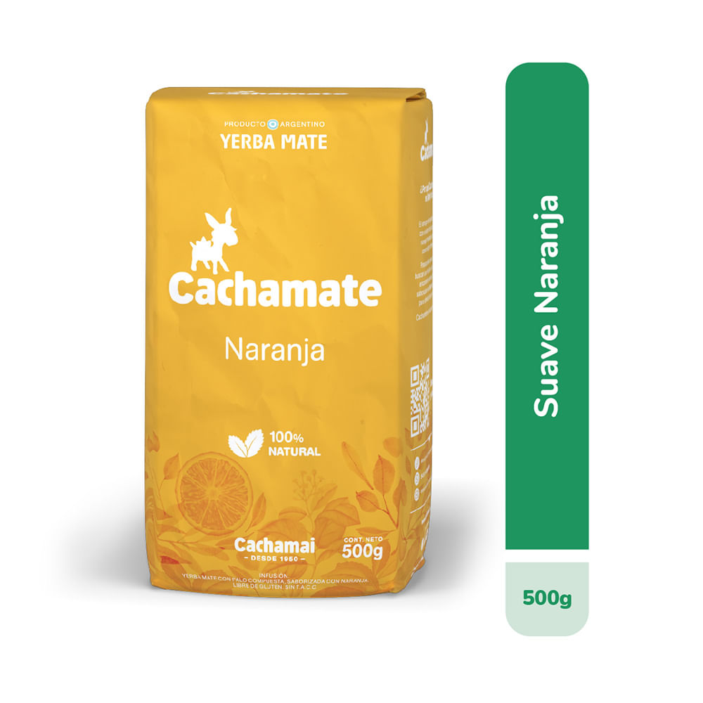 Cachamai Yerba Mate Suave C/naranja Cachamate 500 Gr