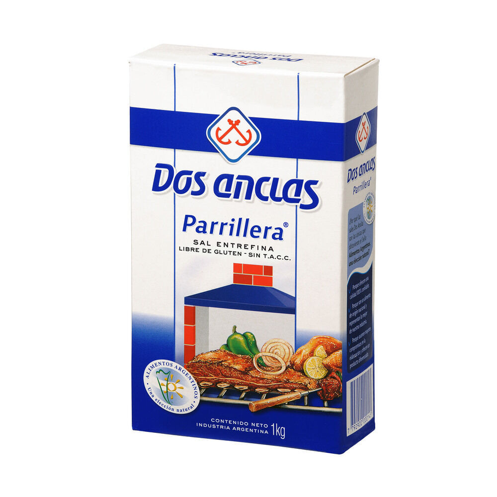 Dos Anclas Sal Parrillera Caja 1 Kg