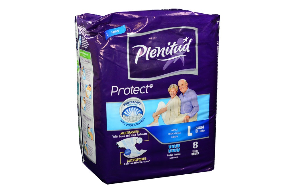Plenitud Pañales Protect Talla L Unisex Paca Con 8 Unidades