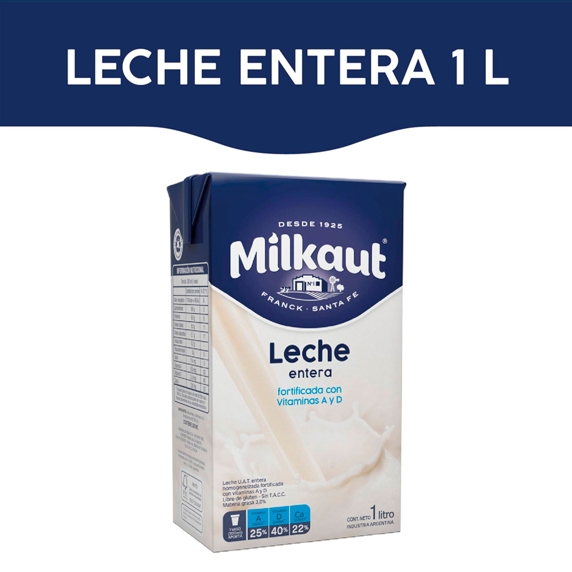 Milkaut Leche Larga Vida Entera X 1 Lt