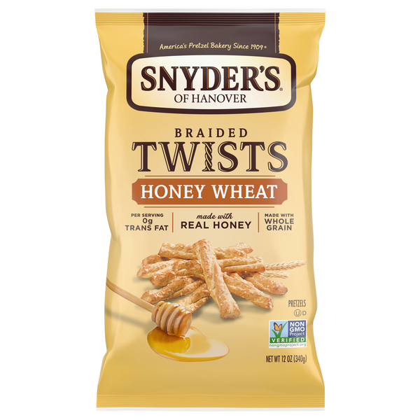 Snyder's of Hanover Pretzels, Braided Pretzel Twists Honey Wheat